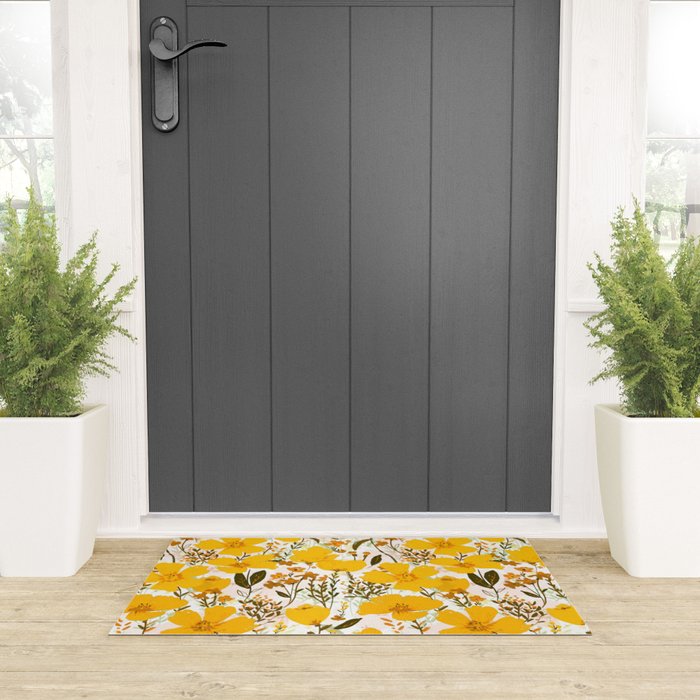 Yellow roaming wildflowers Welcome Mat Gallery Image 3