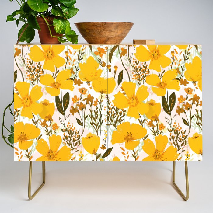 Yellow roaming wildflowers Credenza Gallery Image 1
