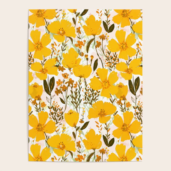 Yellow roaming wildflowers Poster Gallery Image 4