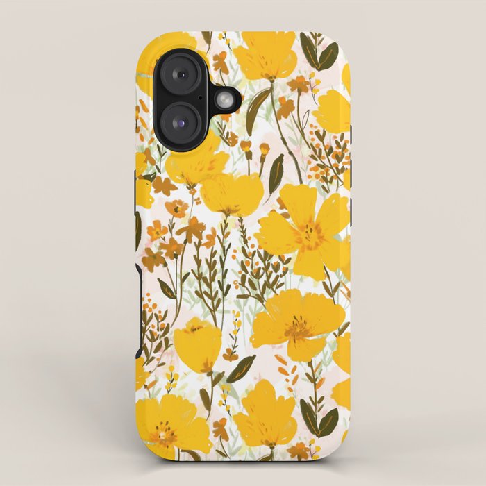 Yellow roaming wildflowers iPhone Case Gallery Image 1