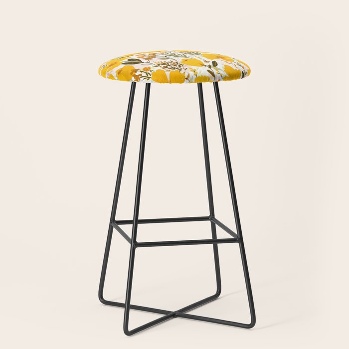 Yellow roaming wildflowers Stool Gallery Image 1