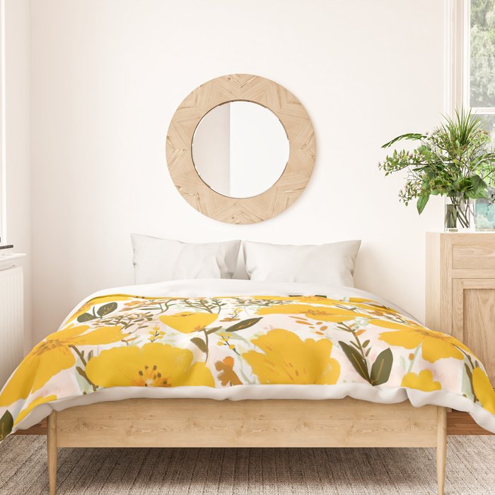 Yellow roaming wildflowers Duvet Cover Gallery Image 3