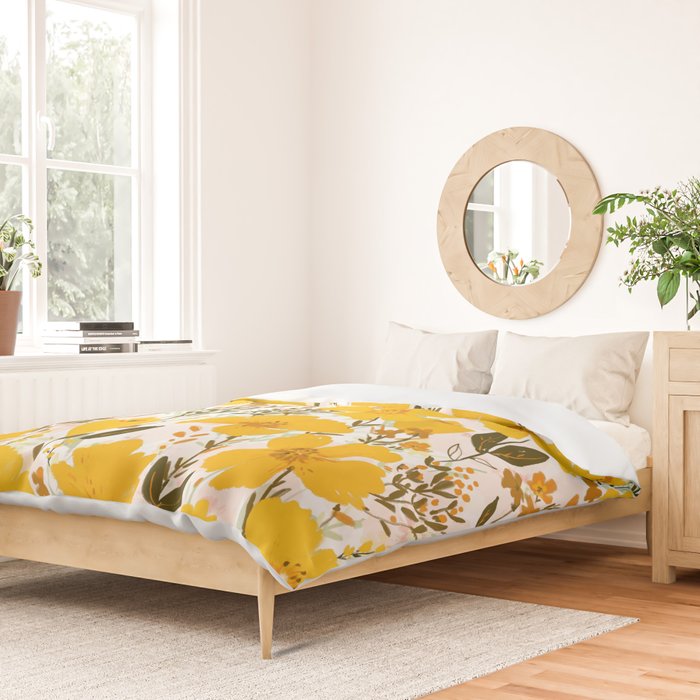Yellow roaming wildflowers Duvet Cover Gallery Image 2