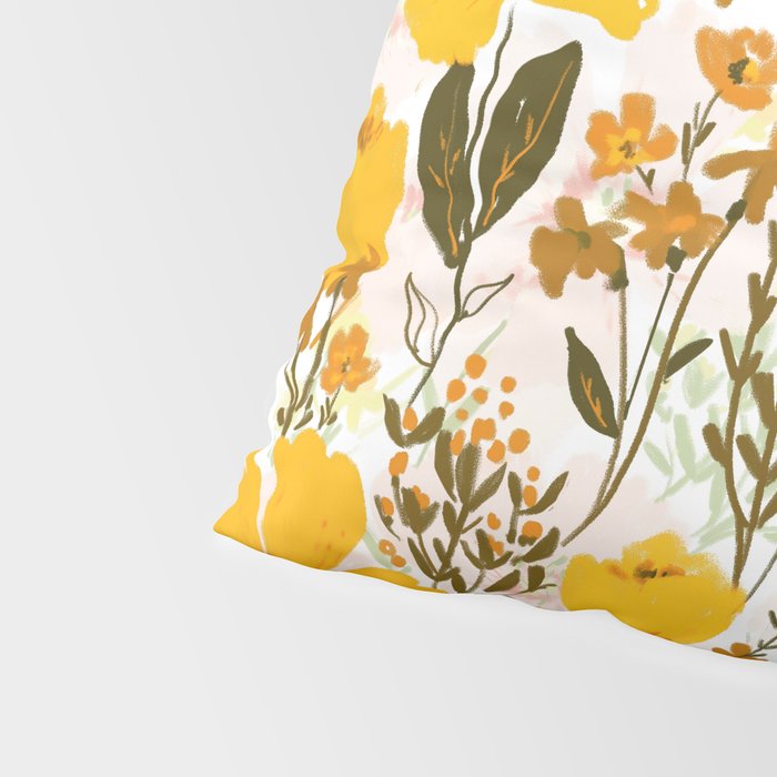Yellow roaming wildflowers Pillow Sham Gallery Image 4