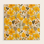 Yellow roaming wildflowers Wood Wall Art Gallery Image 1