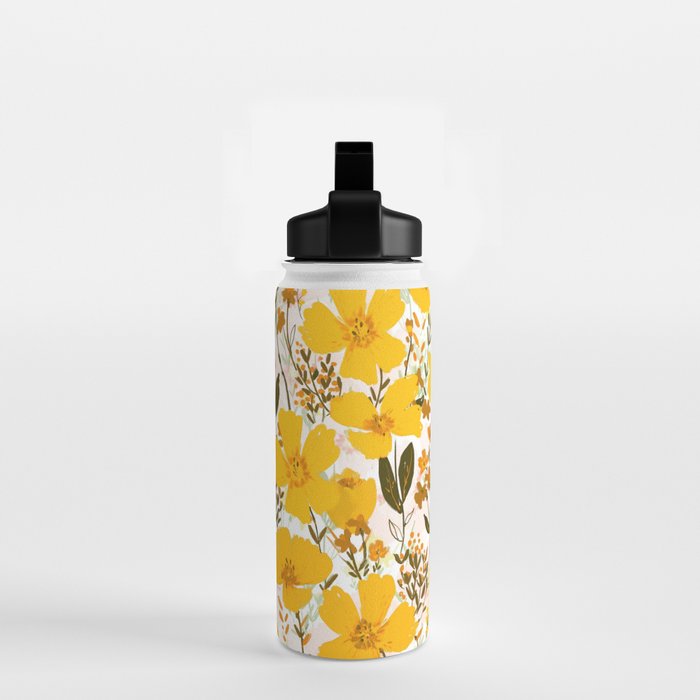 Yellow roaming wildflowers Water Bottle Gallery Image 2