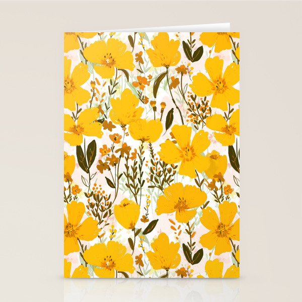 Yellow roaming wildflowers Stationery Card Gallery Image 2