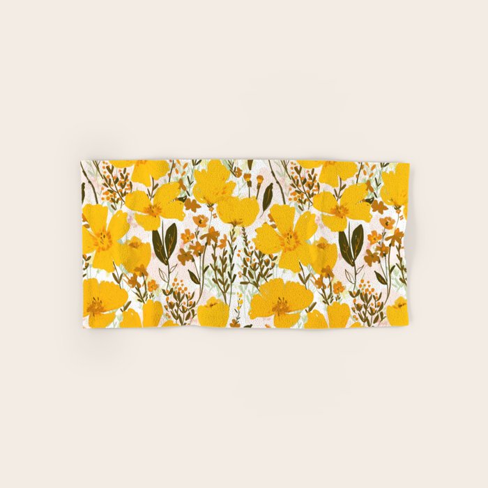 Yellow roaming wildflowers Bath Towel Gallery Image 1