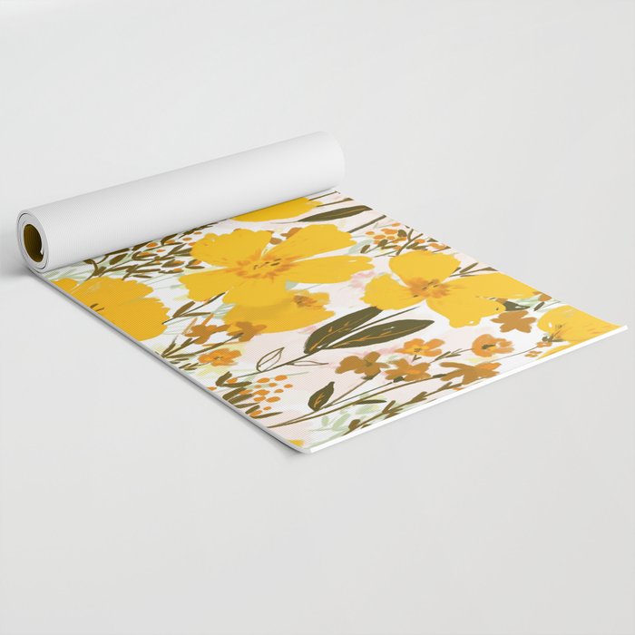 Yellow roaming wildflowers Yoga Mat Gallery Image 2