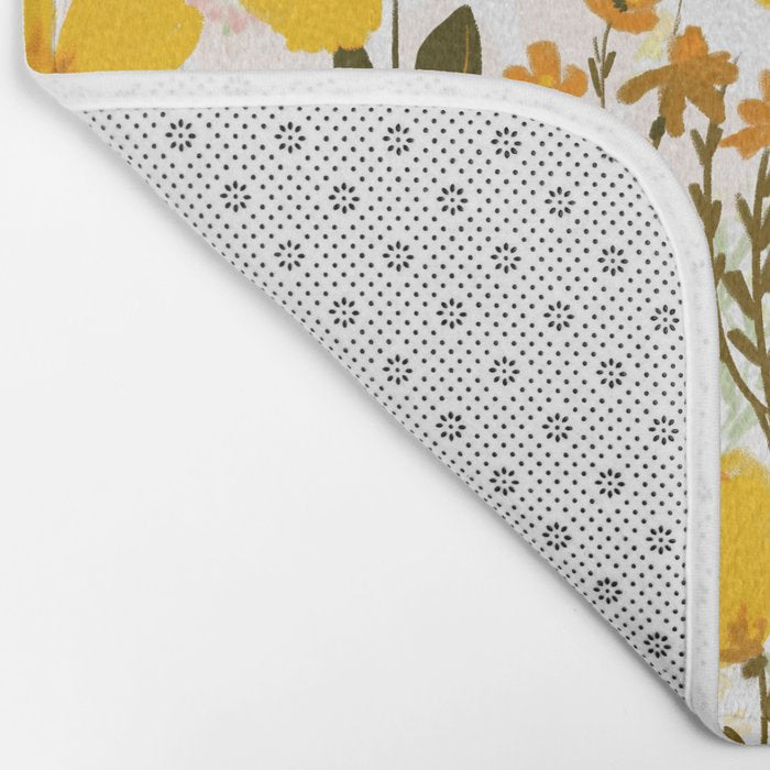 Yellow roaming wildflowers Bath Mat Gallery Image 2