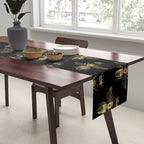 Black & Gold Queen Bee Pattern Table Runner Gallery Image 2