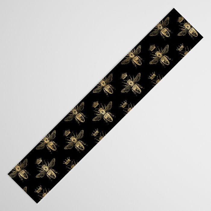Black & Gold Queen Bee Pattern Table Runner Gallery Image 3