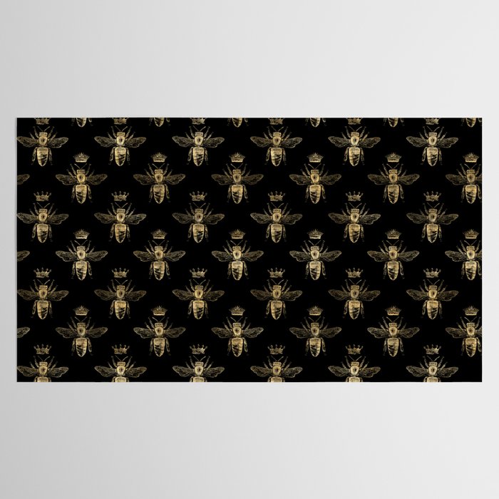 Black & Gold Queen Bee Pattern Tablecloth Gallery Image 2