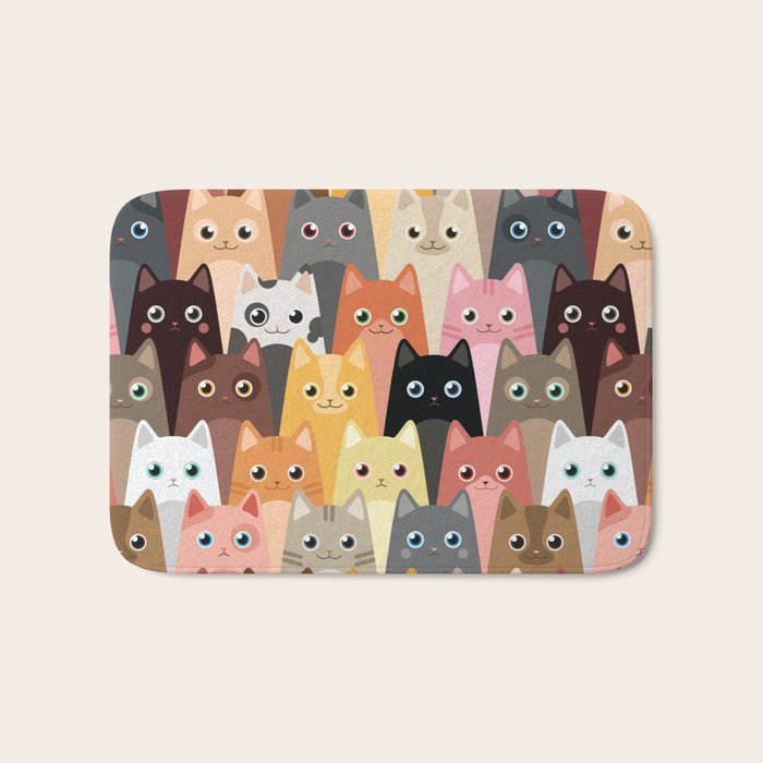 Cats Pattern Bath Mat Gallery Image 1