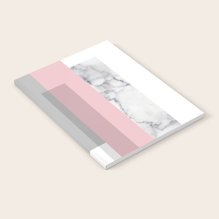 Stripes in blush and marble Notebook Gallery Image 1