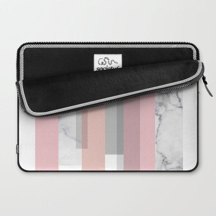 Stripes in blush and marble Laptop Sleeve Gallery Image 2