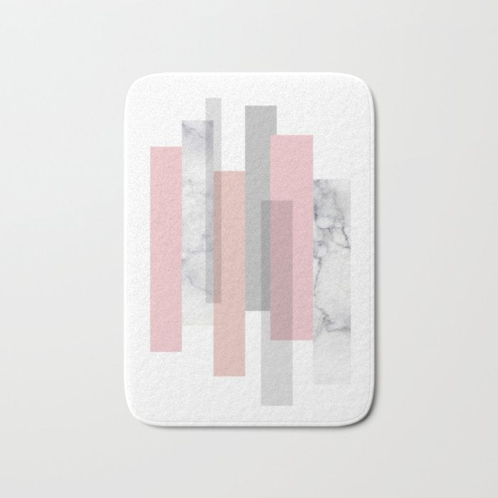 Stripes in blush and marble Bath Mat Gallery Image 1