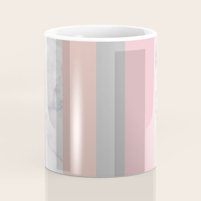 Stripes in blush and marble Coffee Mug Gallery Image 4
