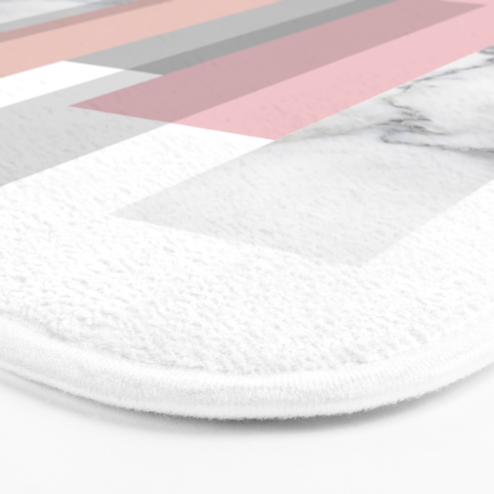 Stripes in blush and marble Bath Mat Gallery Image 3