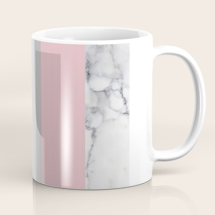 Stripes in blush and marble Coffee Mug Gallery Image 1