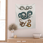 Albertus Seba Coiled Big Blue  Wall Tapestry Gallery Image 2