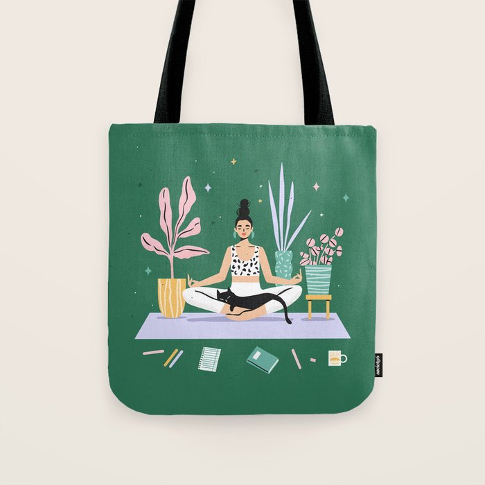 Meditating Cat Tote Bag Gallery Image 1