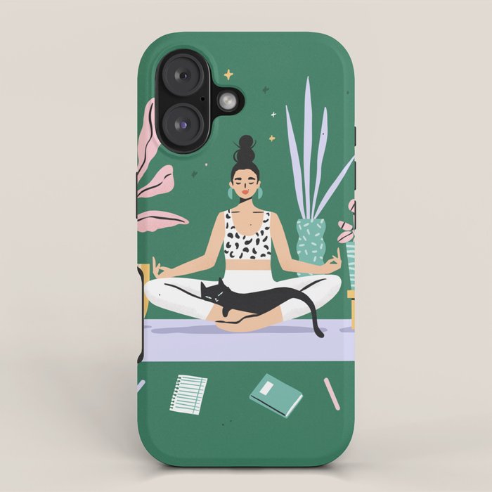 Meditating Cat iPhone Case Gallery Image 1