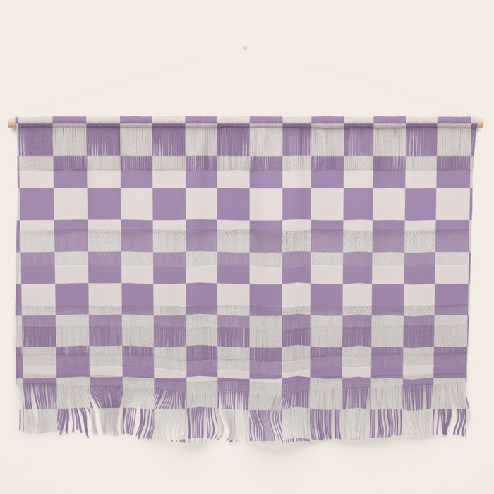 Checkerboard Mini Check Pattern in Light Purple  Wall Hanging Gallery Image 1