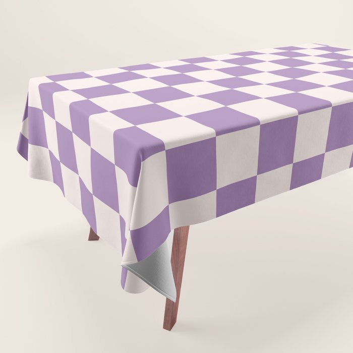 Checkerboard Mini Check Pattern in Light Purple  Tablecloth Gallery Image 1