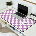 Checkerboard Mini Check Pattern in Light Purple  Desk Mat Gallery Image 2