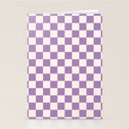 Checkerboard Mini Check Pattern in Light Purple  Stationery Card Gallery Image 2