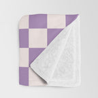 Checkerboard Mini Check Pattern in Light Purple  Throw Blanket Gallery Image 3