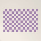 Checkerboard Mini Check Pattern in Light Purple  Welcome Mat Gallery Image 1