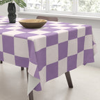 Checkerboard Mini Check Pattern in Light Purple  Tablecloth Gallery Image 3