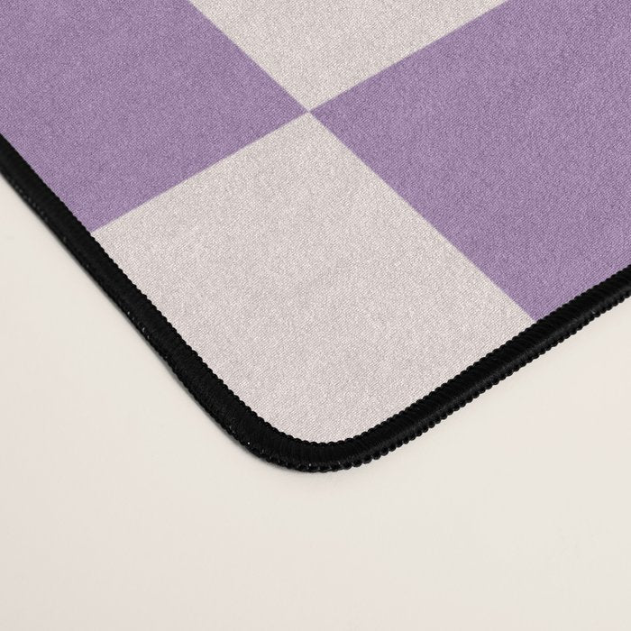 Checkerboard Mini Check Pattern in Light Purple  Desk Mat Gallery Image 4
