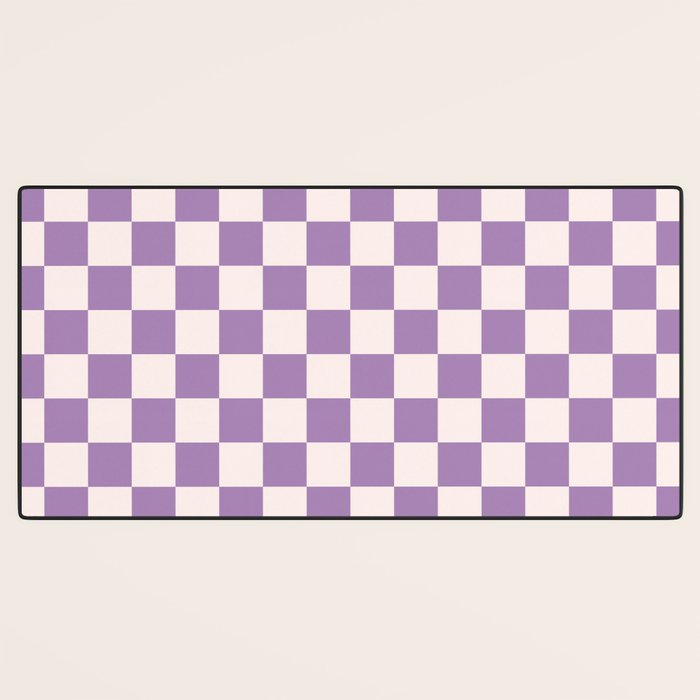 Checkerboard Mini Check Pattern in Light Purple  Desk Mat Gallery Image 3