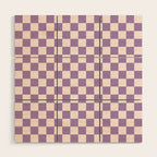 Checkerboard Mini Check Pattern in Light Purple  Wood Wall Art Gallery Image 1