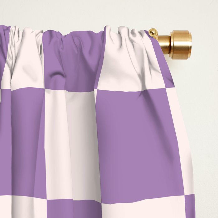 Checkerboard Mini Check Pattern in Light Purple  Window Curtain Gallery Image 2