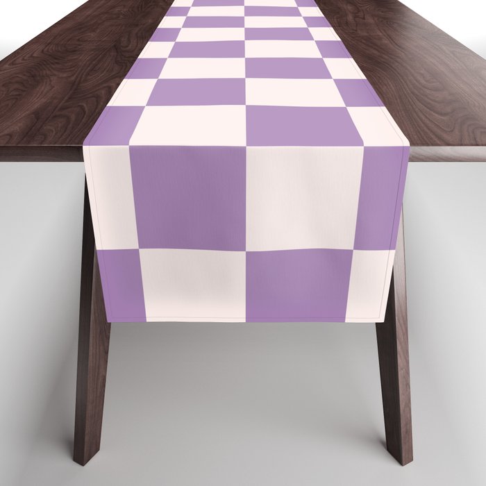 Checkerboard Mini Check Pattern in Light Purple  Table Runner Gallery Image 1