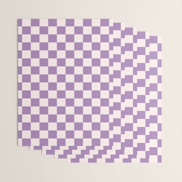 Checkerboard Mini Check Pattern in Light Purple  Wrapping Paper Gallery Image 3