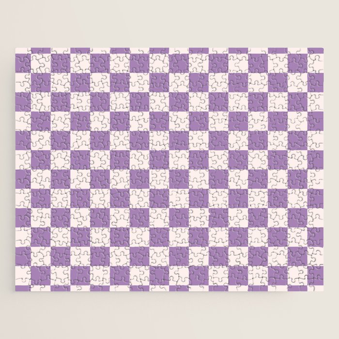 Checkerboard Mini Check Pattern in Light Purple  Jigsaw Puzzle Gallery Image 1