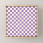 Checkerboard Mini Check Pattern in Light Purple  Mini Art Print Gallery Image 1