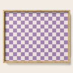 Checkerboard Mini Check Pattern in Light Purple  Serving Tray Gallery Image 1
