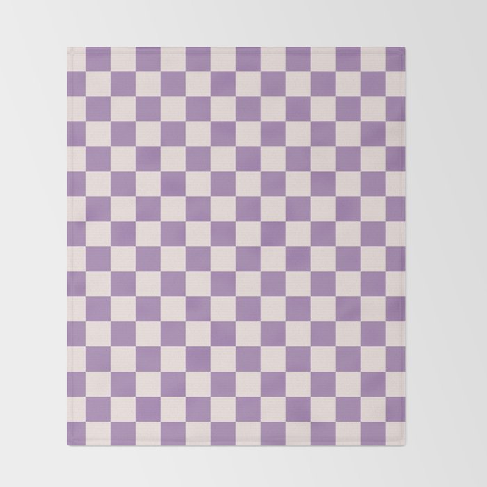 Checkerboard Mini Check Pattern in Light Purple  Throw Blanket Gallery Image 2