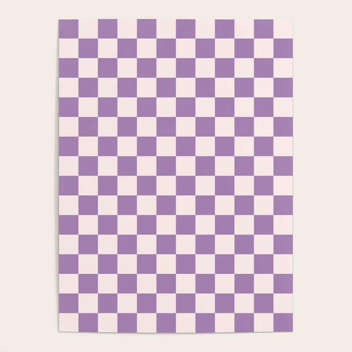 Checkerboard Mini Check Pattern in Light Purple  Poster Gallery Image 1