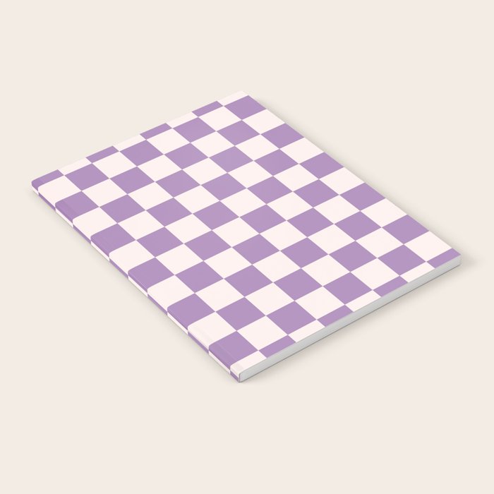 Checkerboard Mini Check Pattern in Light Purple  Notebook