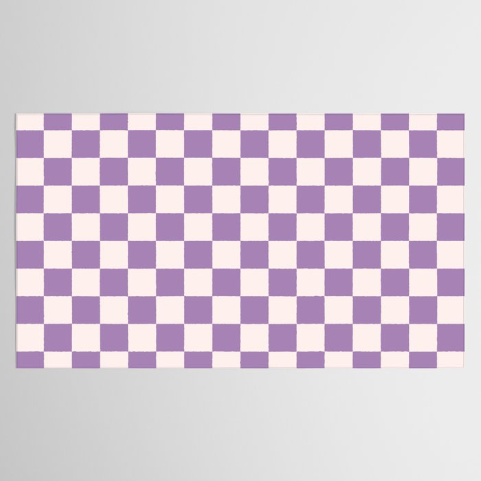 Checkerboard Mini Check Pattern in Light Purple  Tablecloth Gallery Image 2