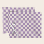 Checkerboard Mini Check Pattern in Light Purple  Placemat Gallery Image 1