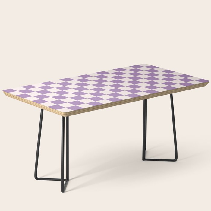 Checkerboard Mini Check Pattern in Light Purple  Coffee Table Gallery Image 1