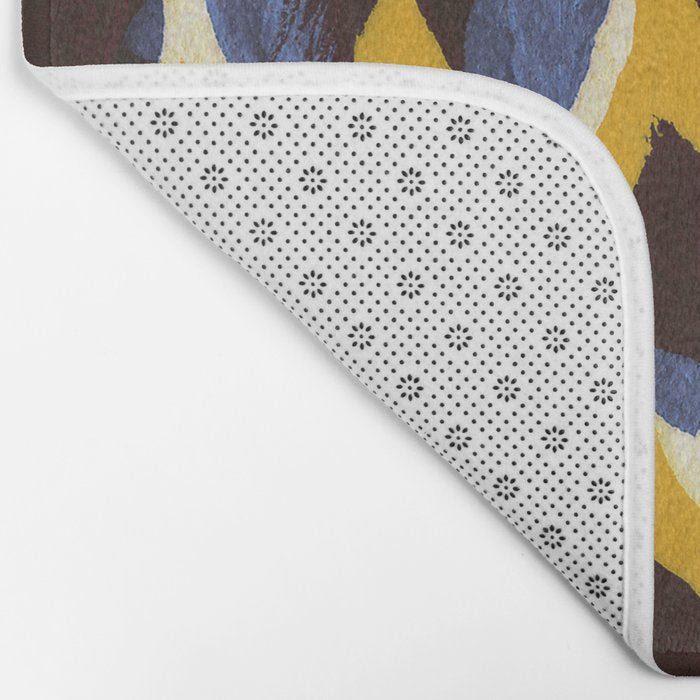 Pure Strokes #1 / Yellow & Blue Pattern Bath Mat Gallery Image 2